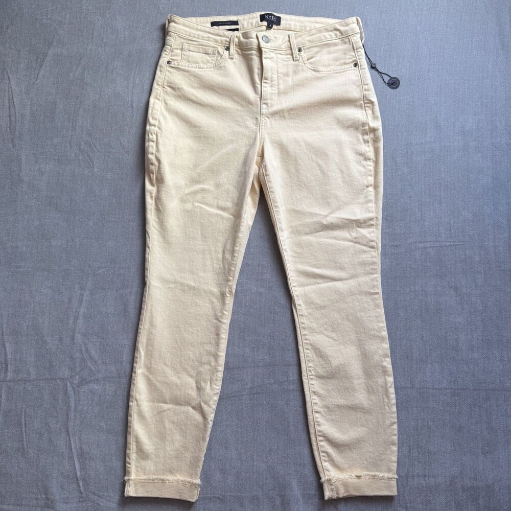 NYDJ Ami Skinny Jeans Women's Size 8 (32x27) Yellow Stretch Denim Lift Tuck NWOT